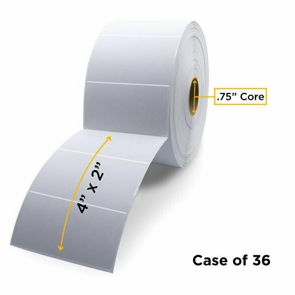 Clover Imaging Non-OEM New Direct Thermal Label Roll 0.75'' ID x 2.25'' Max OD, 36PK CIGZD14020M-PERF